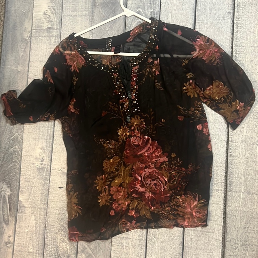 Sheer cover up 3/4 sleeve